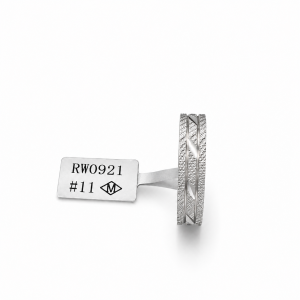 HYH Jewelry – Men's Spiral Faceted Textured Silver Ring (RW0921)
